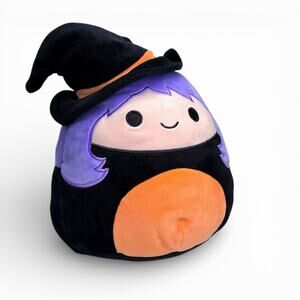 Squishmallows Madeleine Witch Plush Kellytoy Halloween Purple Hair 8in